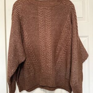 Cozy Brown Cable Knit Sweater